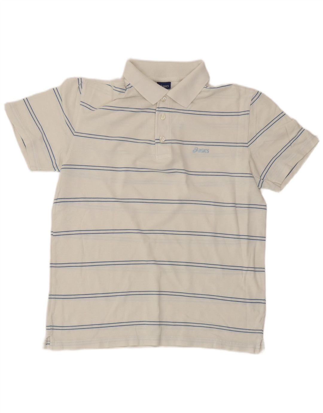 Asics herre poloshirt Medium hvid stribet bomuld
