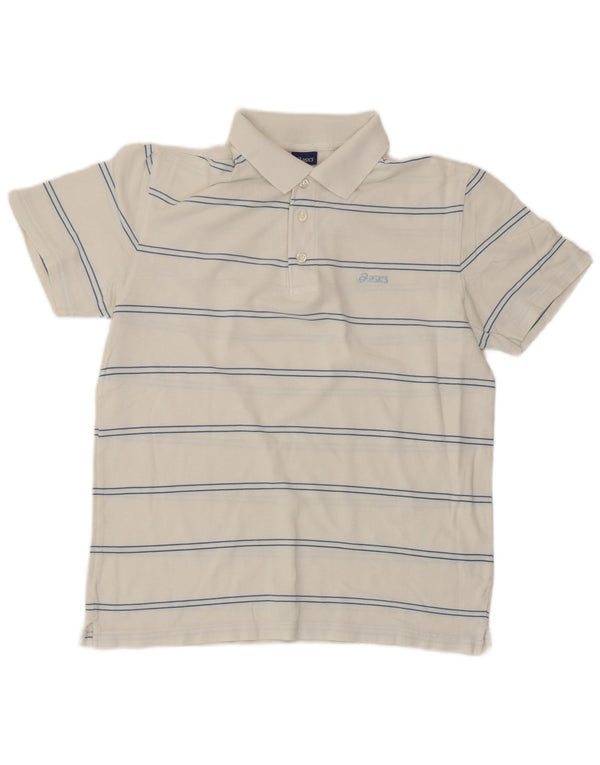 Asics herre poloshirt Medium hvid stribet bomuld