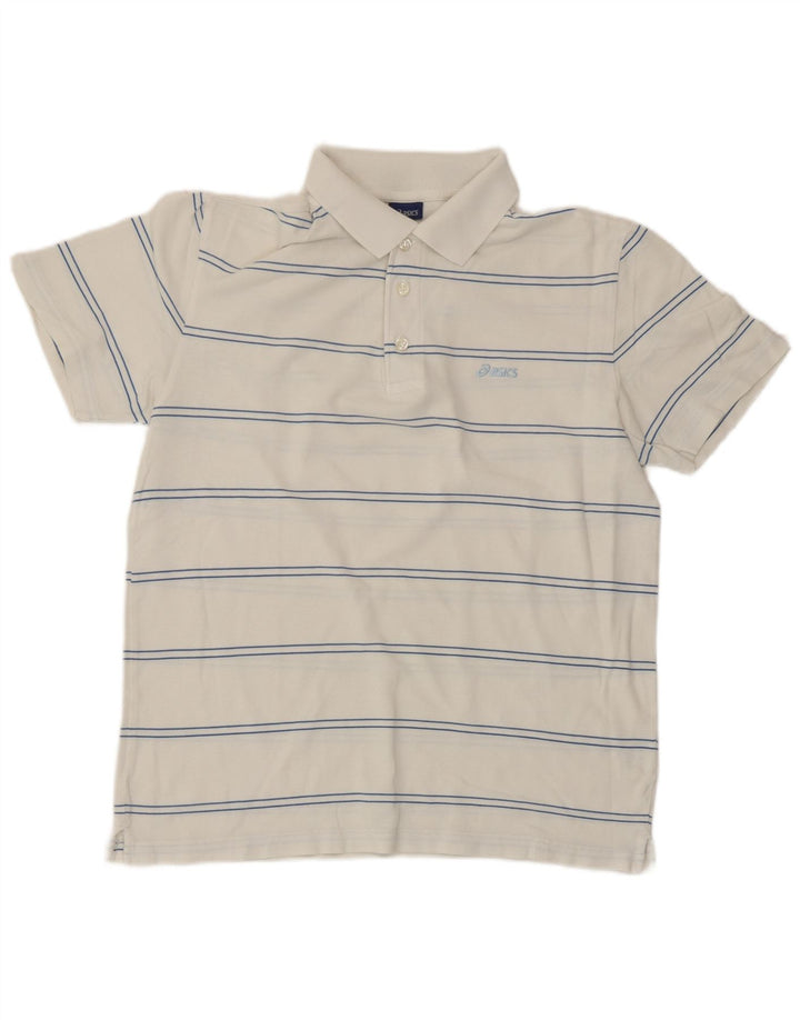 Asics herre poloshirt Medium hvid stribet bomuld