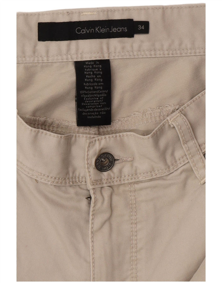 CALVIN KLEIN Straight Cargo bukser til mænd W34 L32 Grå bomuld