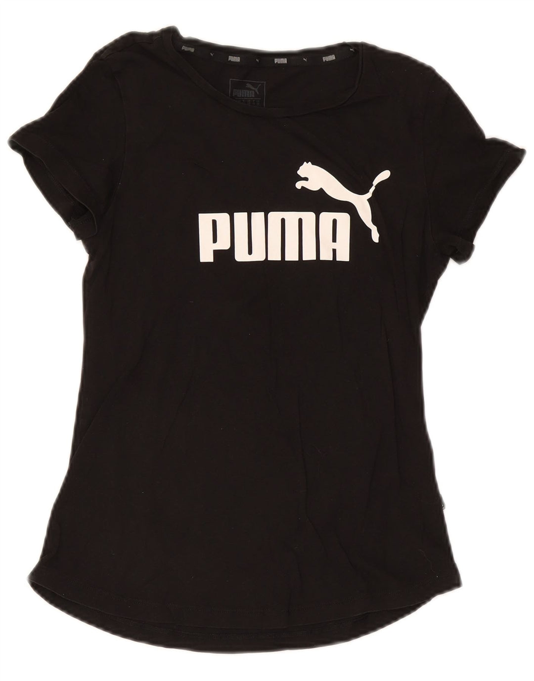 Puma Graphic T-Shirt Top UK 10 Small Black