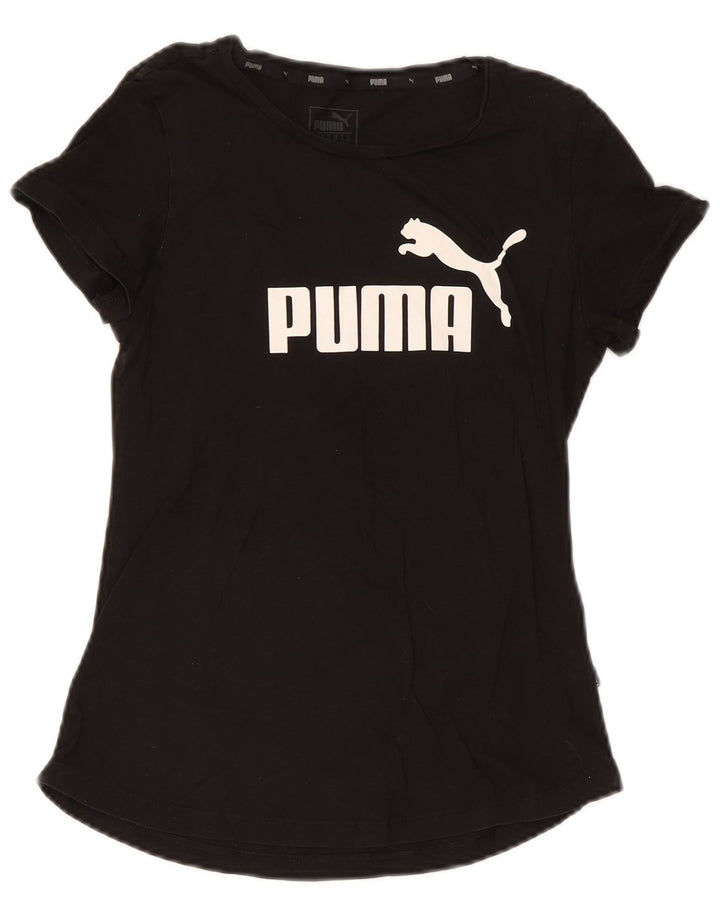 Puma Graphic T-Shirt Top UK 10 Small Black