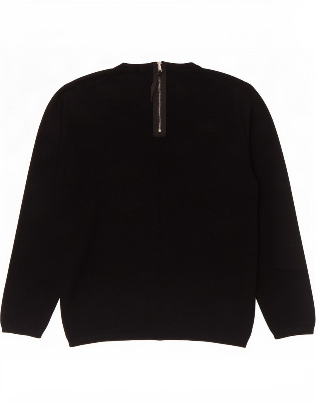 Zara Dame Button Neck Jumper Sweater UK 16 Large Black