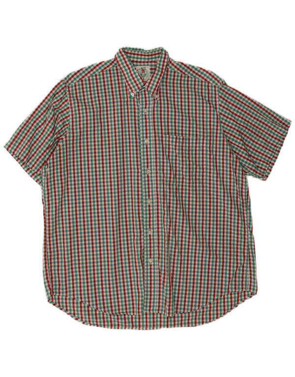 Vintage Mens Short Sleeve Shirt XL Multicoloured Gingham