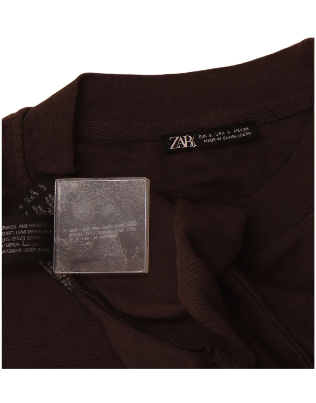 Zara Herre T-Shirt Top Lille Grå Bomuld