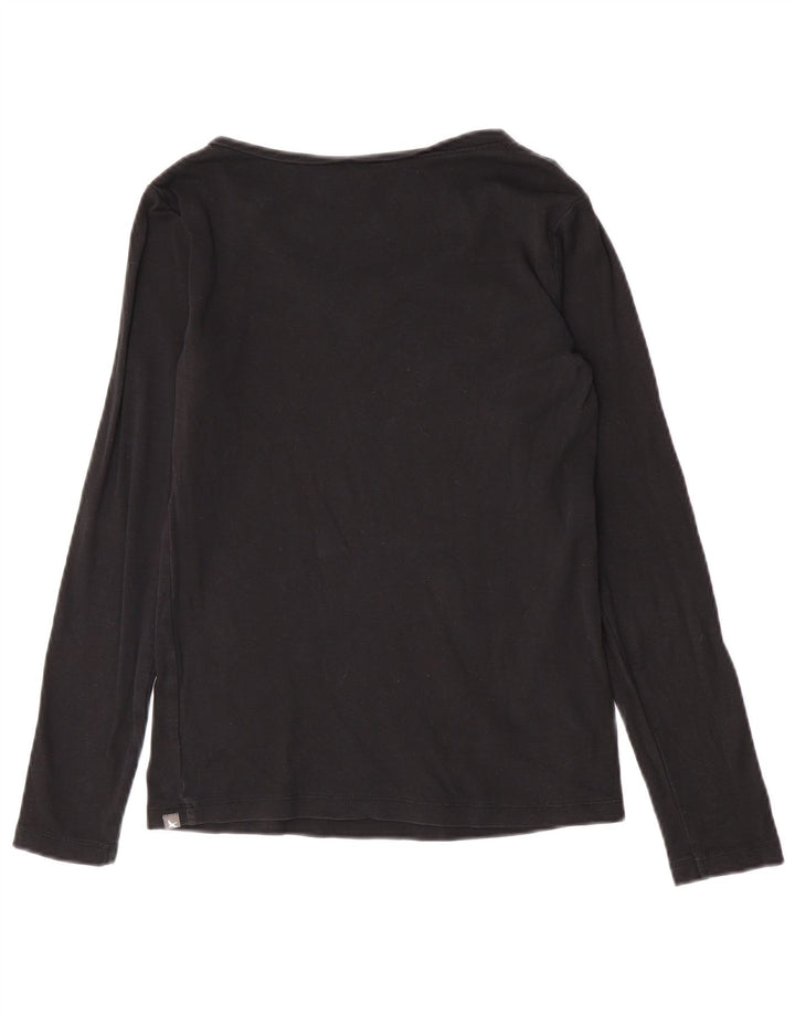 Eddie Bauer Dame Top Langærmet UK 10 Small Black Bomuld