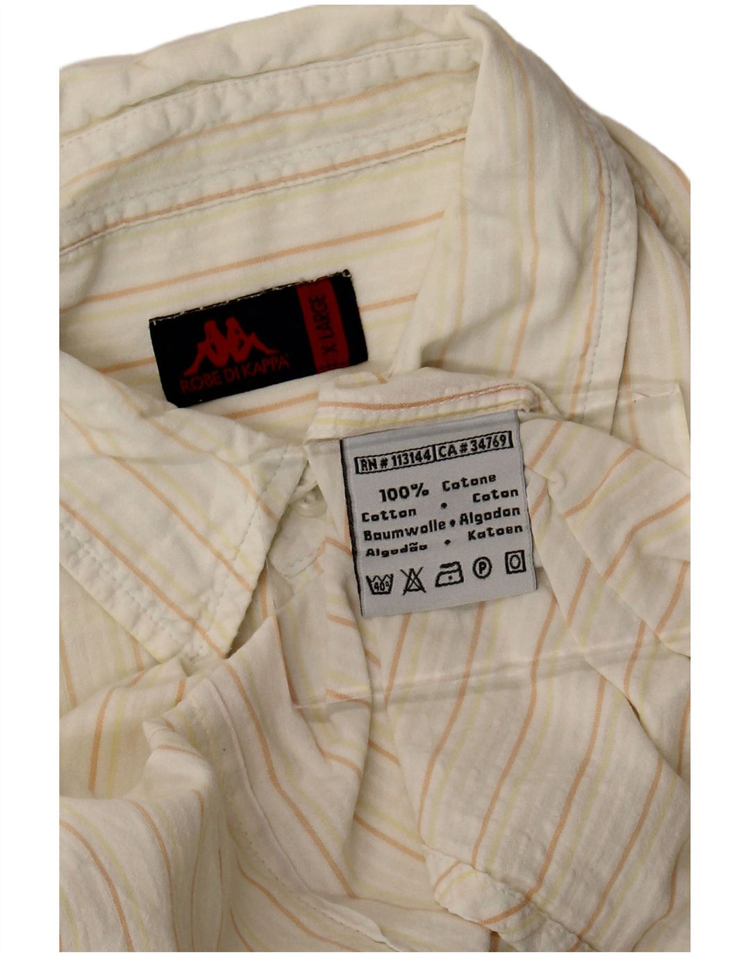 Kappa herreskjorte XL Off White Nålestribet bomuld