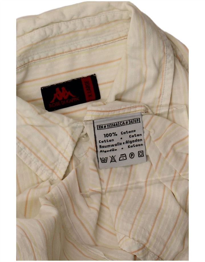 Kappa herreskjorte XL Off White Nålestribet bomuld