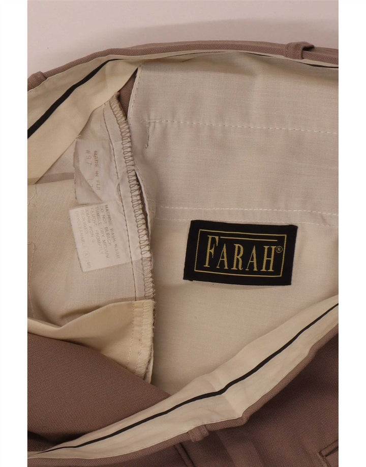 Farah Herre Pegged Suit Bukser W36 L28 Brun Polyester