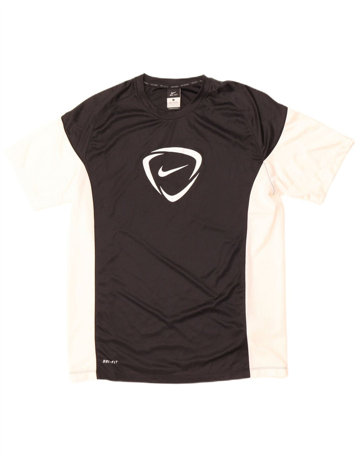 Nike Herre Dri Fit grafisk T-shirt Top Stor sort Colourblock Polyester