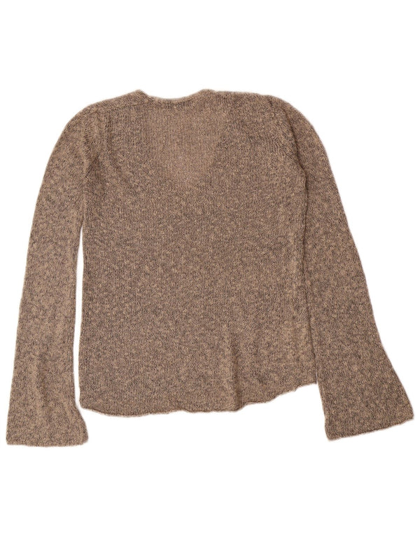 Zara Dame V-hals sweater UK 10 Lille Brun