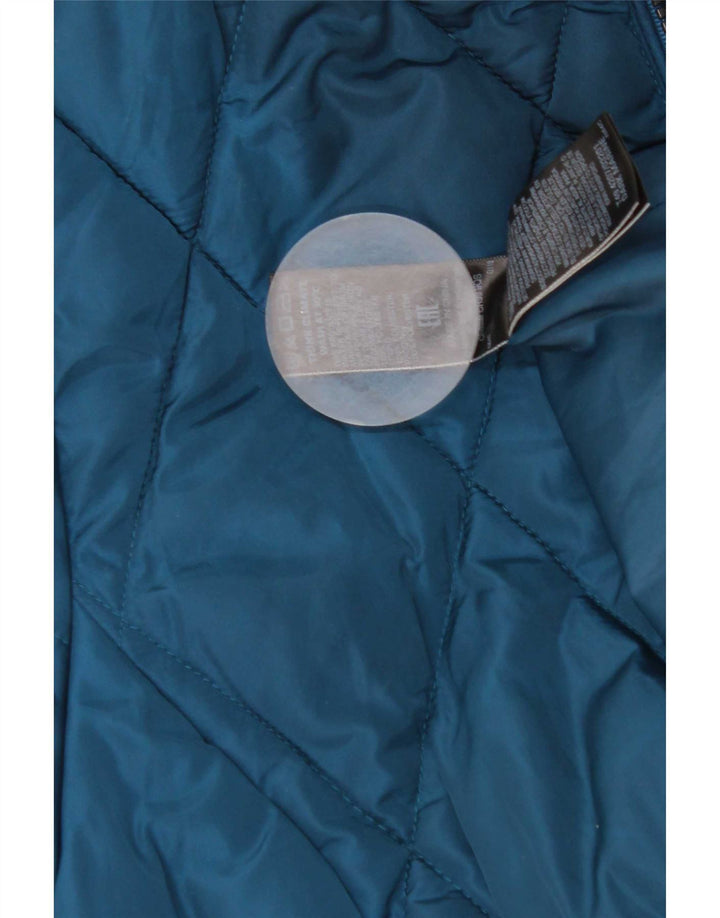 Marks & Spencer Quiltet polstret jakke til kvinder UK 12 Medium Blue Polyester