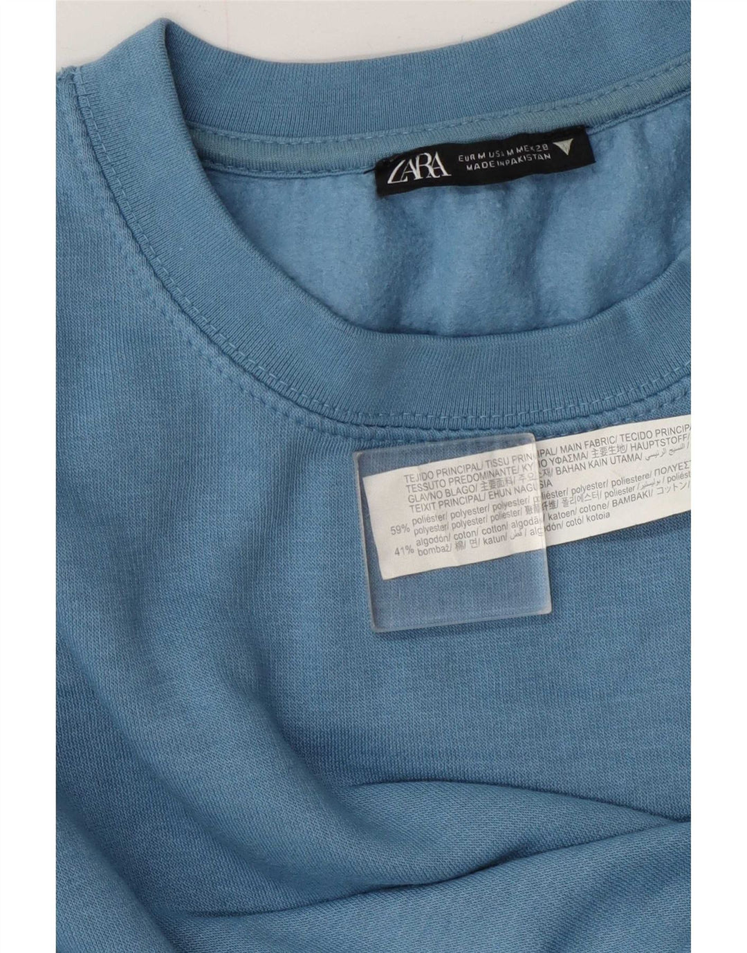 Zara Sweatshirt Jumper UK 14 Medium Blue Polyester
