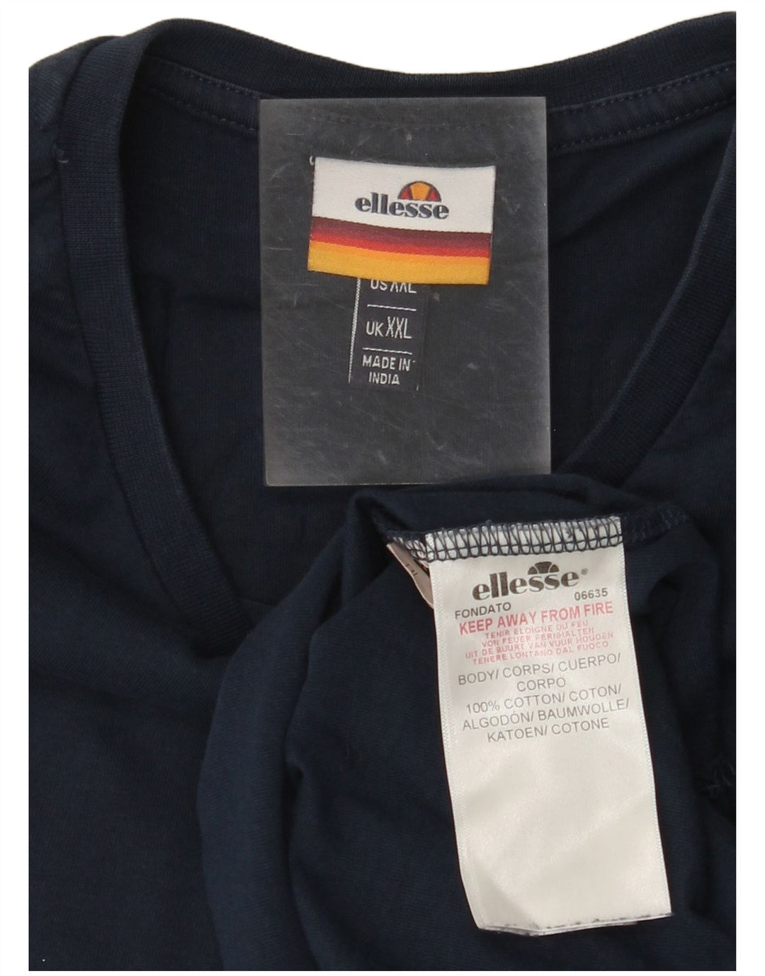 ELLESSE Herre grafisk T-shirt top 2XL marineblå bomuld