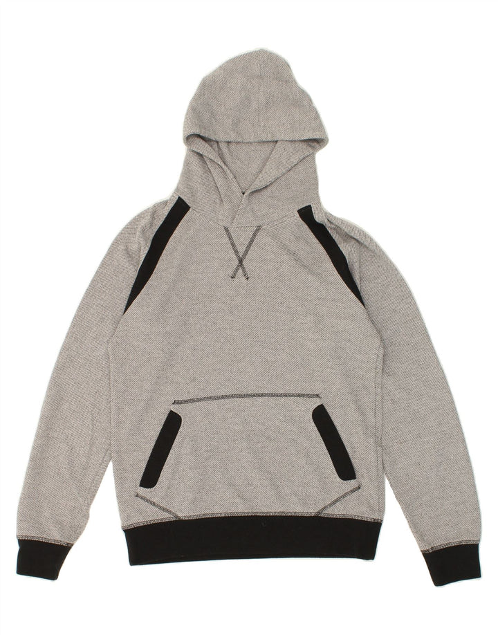 JACK & JONES Mens Hoodie Jumper Small Grey Colourblock Polyester Vintage Jack & Jones and Second-Hand Jack & Jones from Messina Hembry 