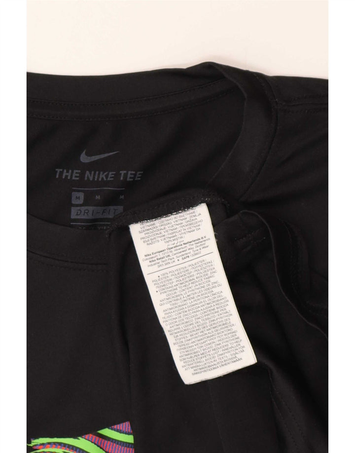 Nike Herre Dri Fit Grafisk T-shirt Top Medium Sort Polyester Sports