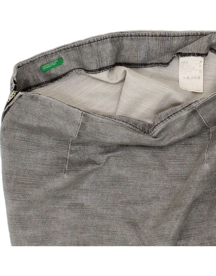 BENETTON Womens Mini Skirt IT 42 Medium W30  Grey Cotton Vintage Benetton and Second-Hand Benetton from Messina Hembry 