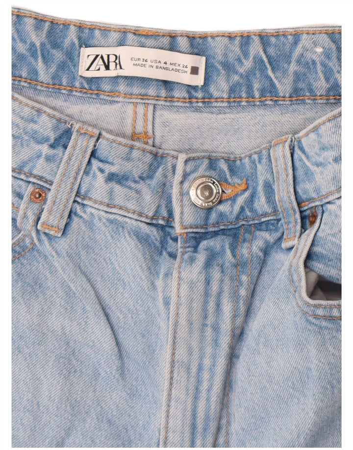 ZARA denimshorts til kvinder EU 36 XS W26 Blå