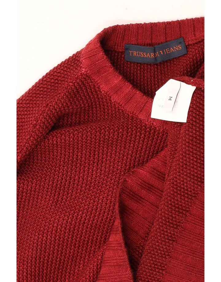 Trussardi Jeans Herre Crew Neck Jumper Sweater Medium Rød