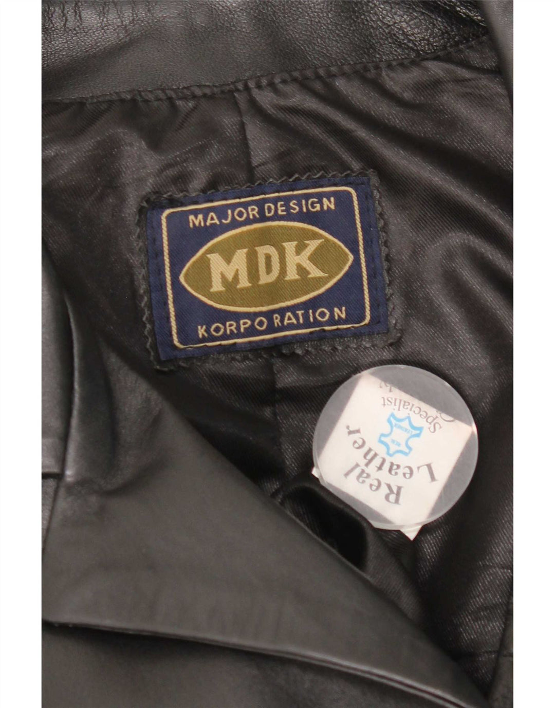 Vintage læderfrakke til kvinder UK 14 Medium Sort