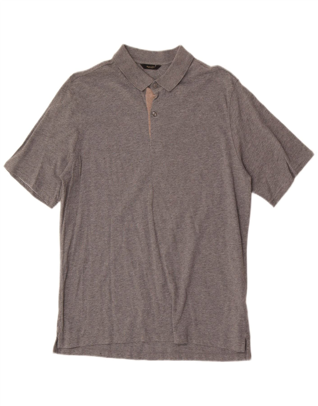 Massimo Dutti Herre Polo Shirt Stor Grå Bomuld