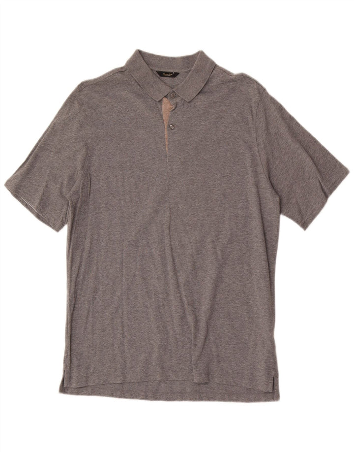 Massimo Dutti Herre Polo Shirt Stor Grå Bomuld