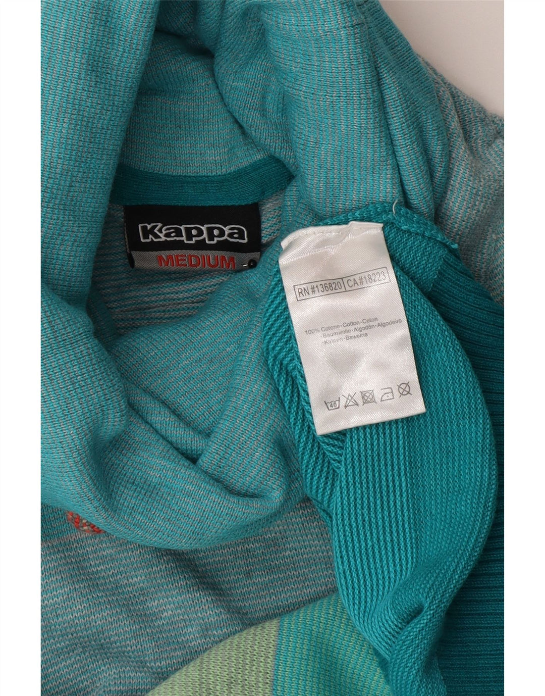 Kappa Herre rullehals sweater mellemblå stribet bomuld