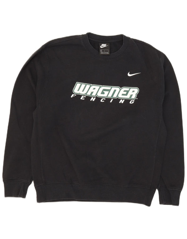Nike Herre grafisk sweatshirt Jumper Medium Sort Bomuld