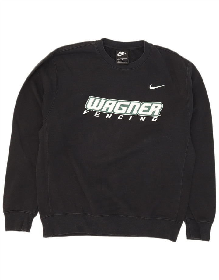 Nike Herre grafisk sweatshirt Jumper Medium Sort Bomuld