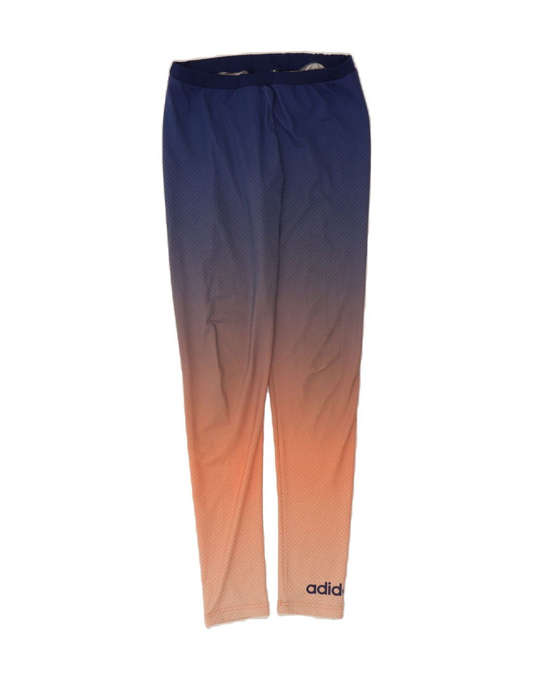 ADIDAS Womens Leggings UK 10 Small Blue Colourblock Polyester Vintage Adidas and Second-Hand Adidas from Messina Hembry 