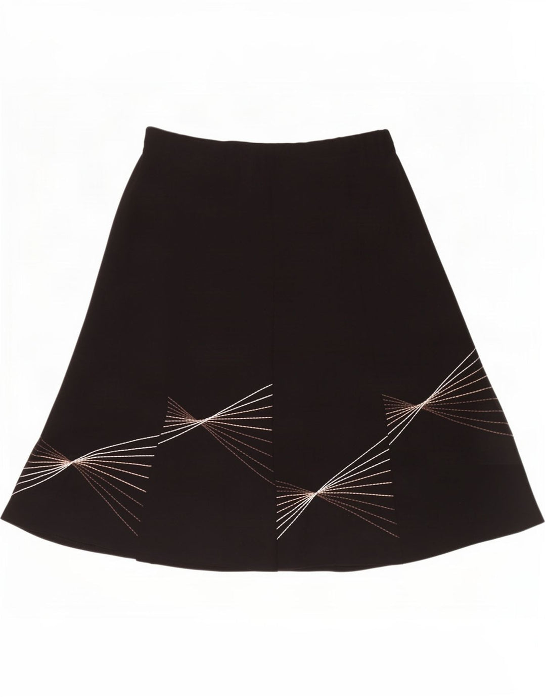 Marks & Spencer Kvinder abstrakt mønster A-line nederdel UK 16 Large W40 Black