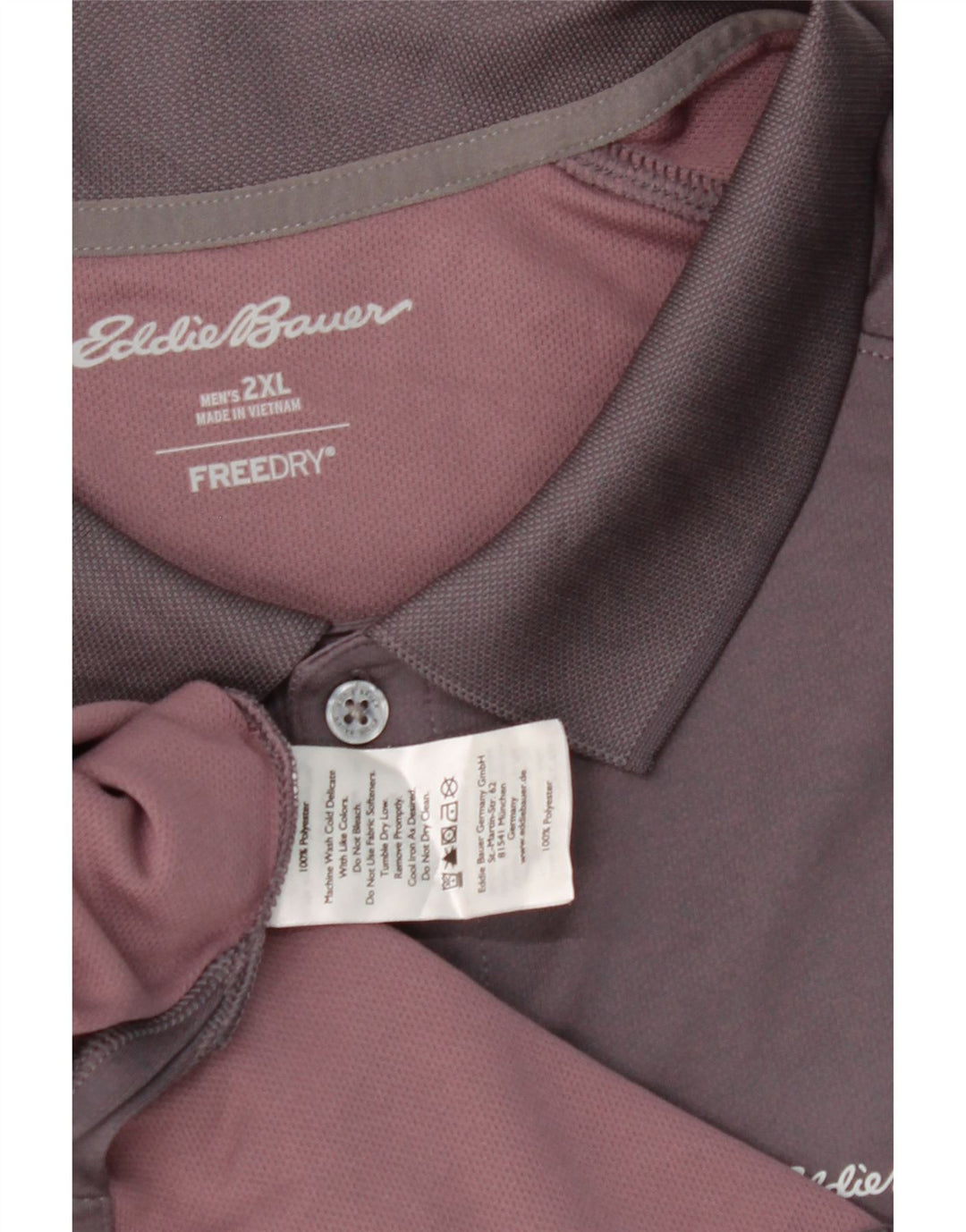 EDDIE BAUER Mens Polo Shirt 2XL Grey Polyester Vintage Eddie Bauer and Second-Hand Eddie Bauer from Messina Hembry 