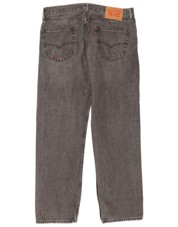 Levi's Herre 555 Relaxed Fit Straight Jeans W34 L32 Grå Bomuld