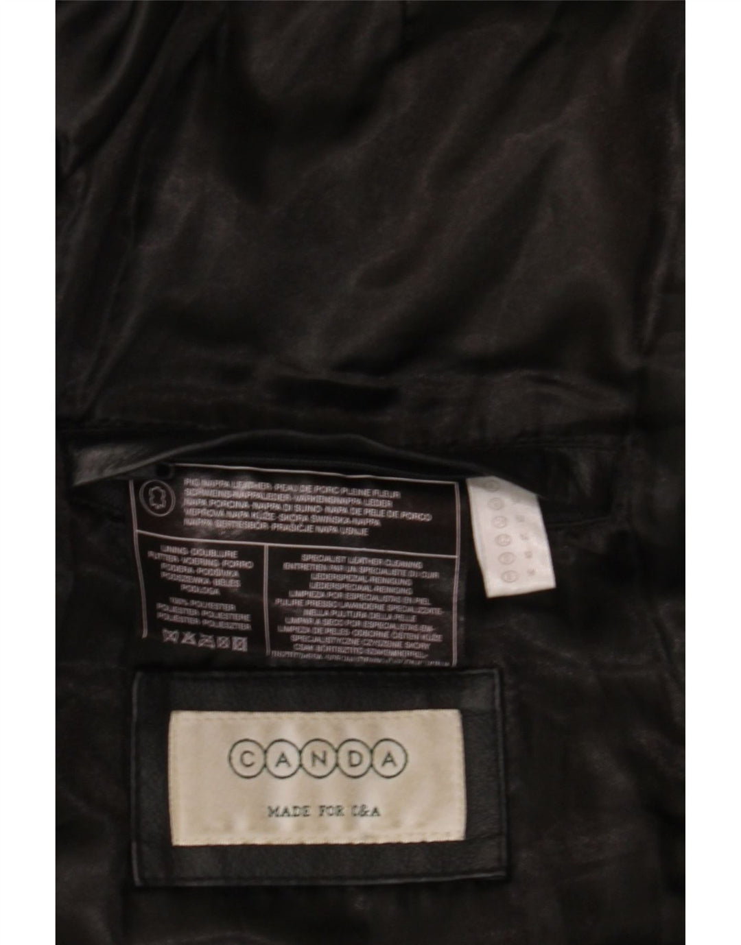 Canda Herre Læderjakke IT 52 XL Sort Læder