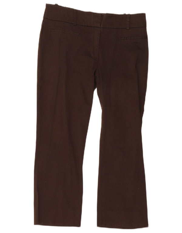 Zara Dame Straight Cropped Trousers EU 44 XL W34 L23 Brun