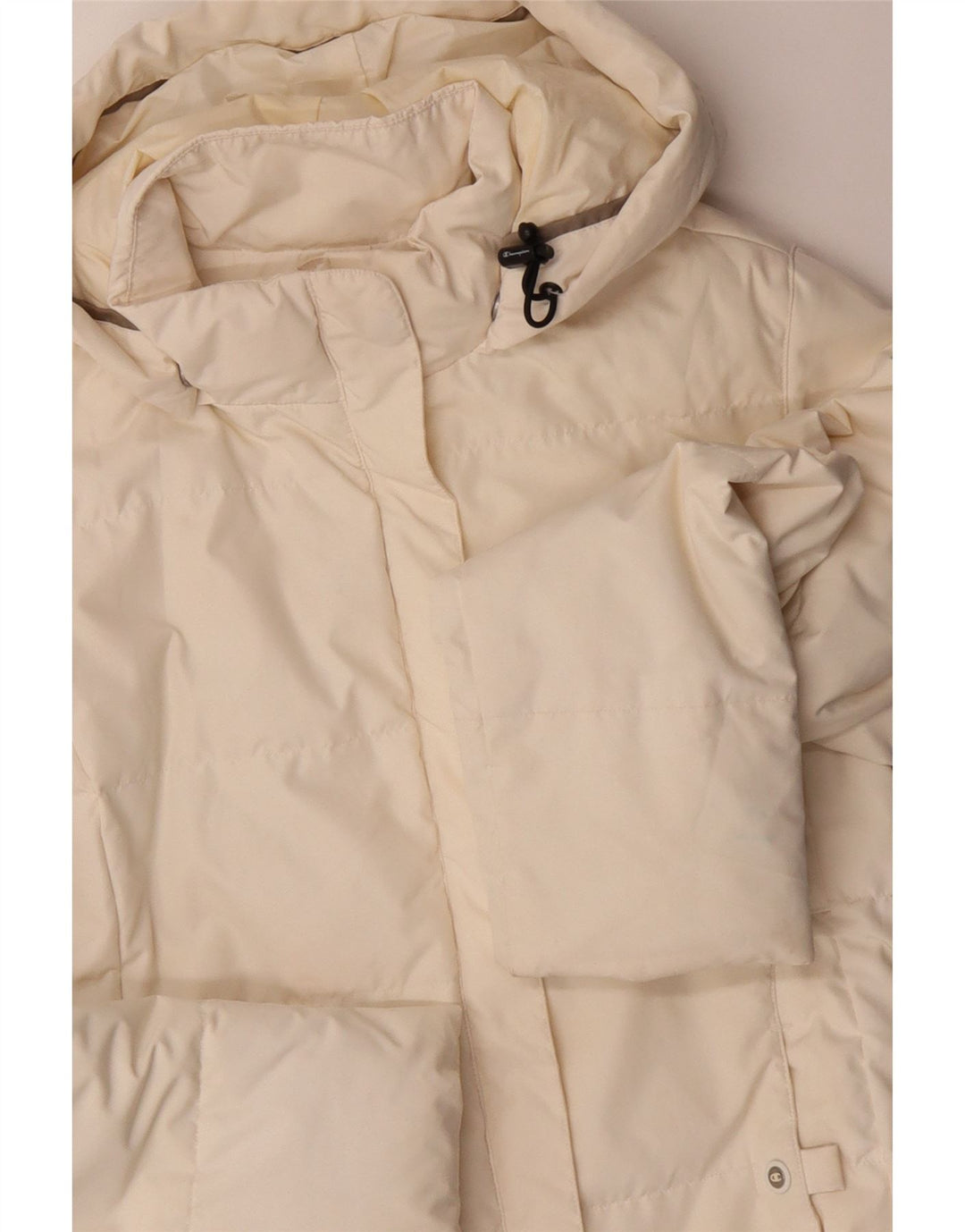 CHAMPION Polstret hættejakke til kvinder UK 14 Medium Off White