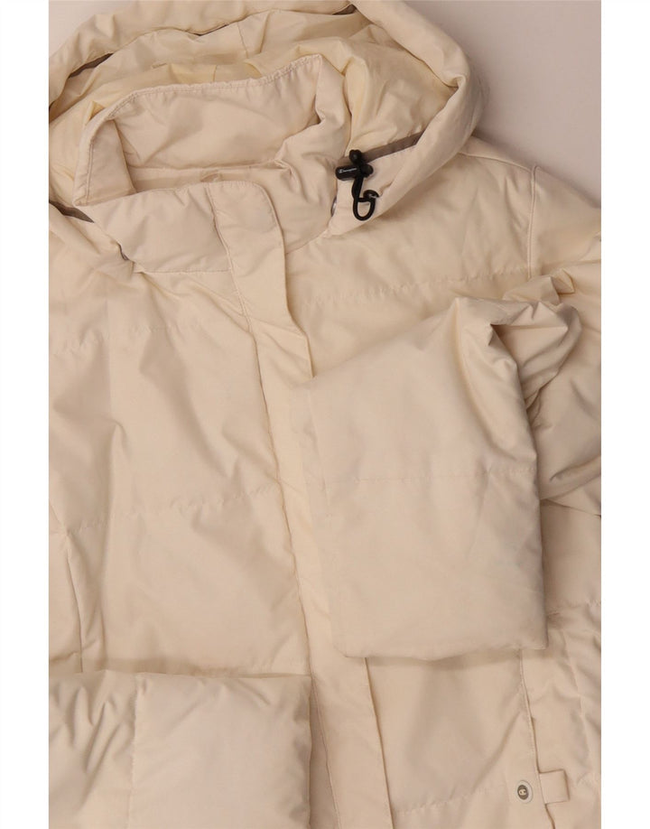 CHAMPION Polstret hættejakke til kvinder UK 14 Medium Off White