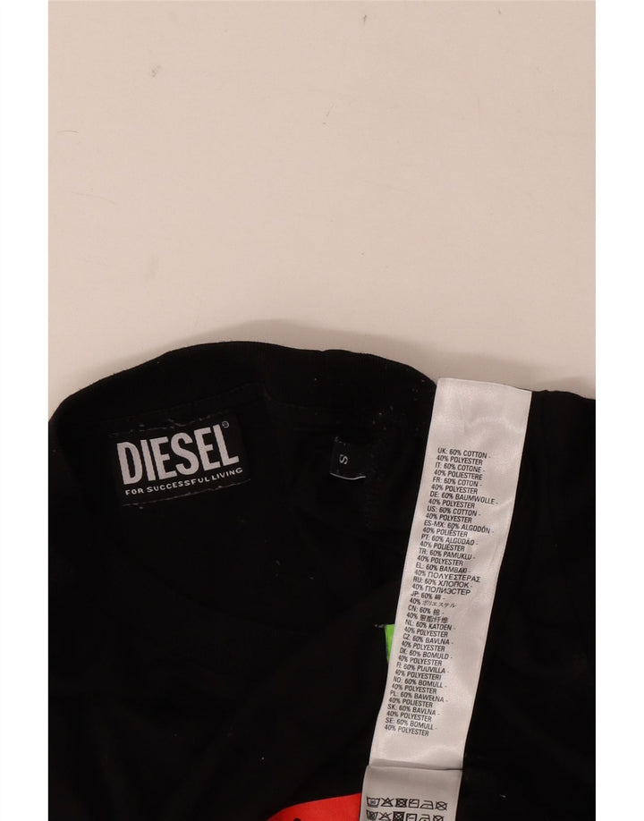Diesel Herre grafisk T-shirt Top Lille sort bomuld