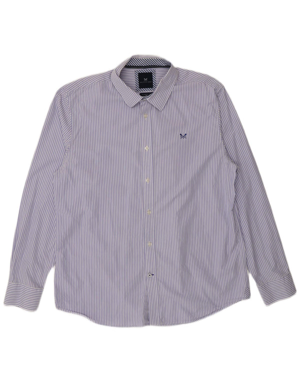 Crew Clothing Herre Classic Fit skjorte XL Blå nålestribet bomuld