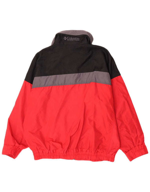 Columbia Herre Oversized Windbreaker Jacket UK 40 Large Red Colourblock