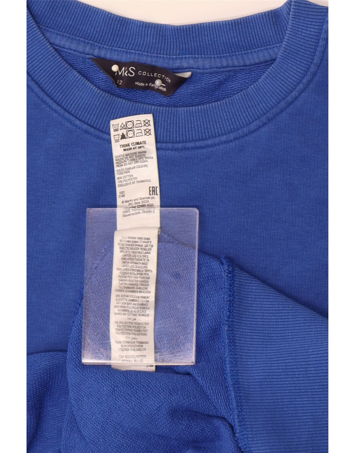 Marks & Spencer Dame Sweatshirt Jumper UK 12 Medium Blue Bomuld