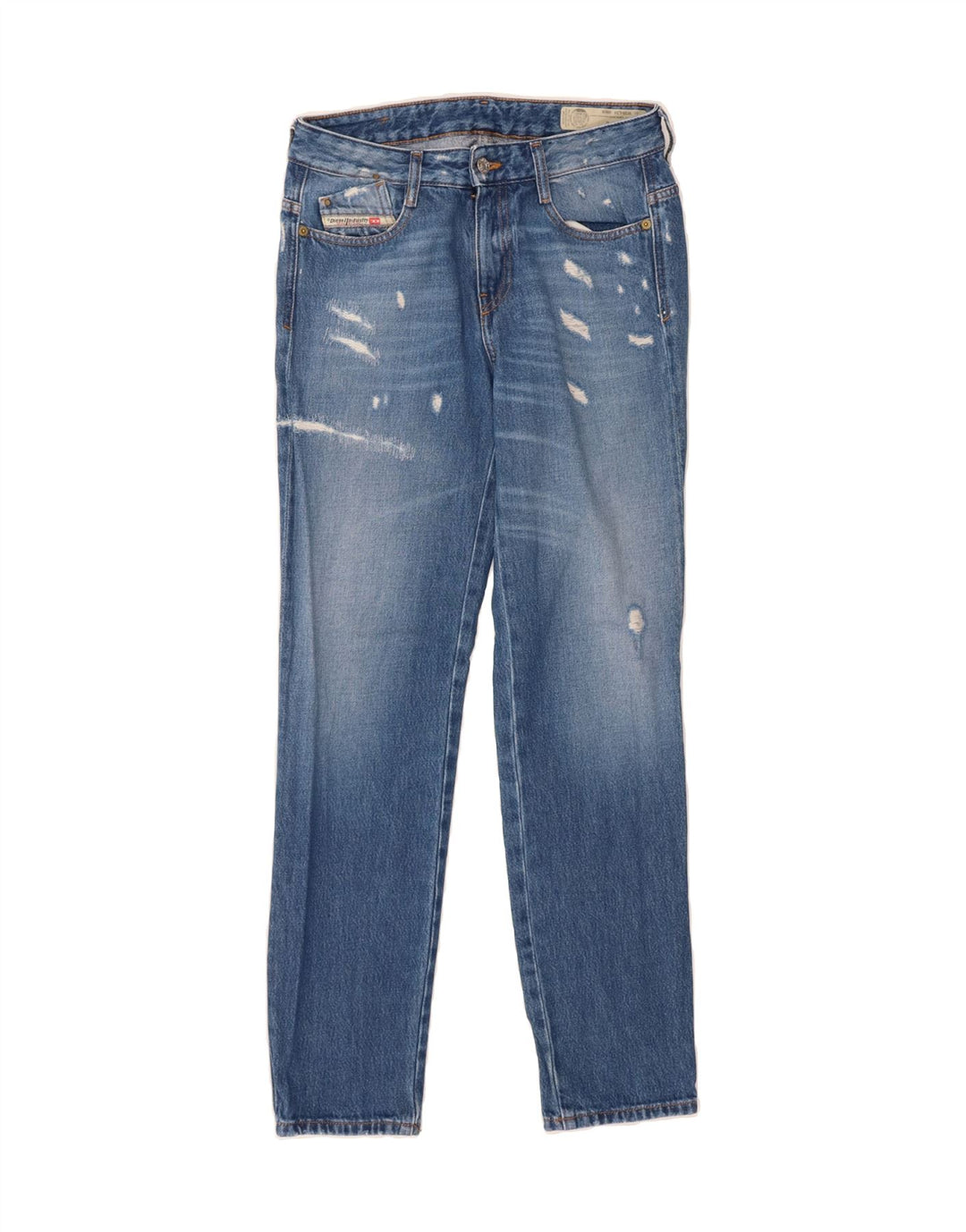 DIESEL Womens Distressed Straight Jeans W26 L30 Blue Cotton Vintage Diesel and Second-Hand Diesel from Messina Hembry 