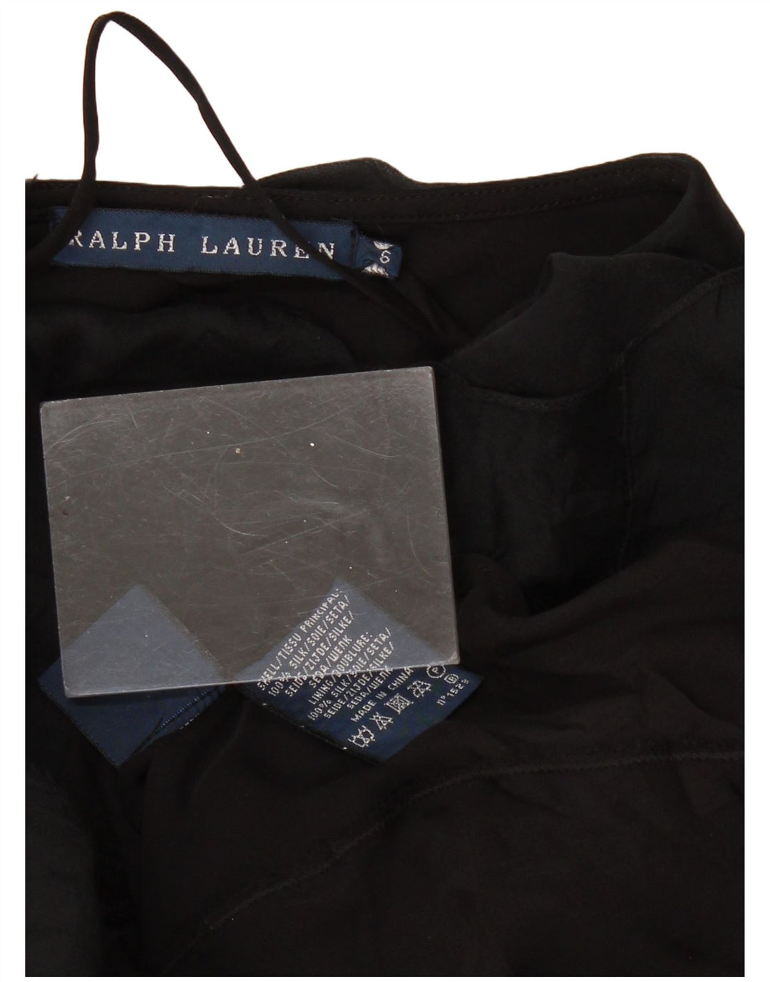 RALPH LAUREN Dame asymmetrisk nederdel US 6 Medium W28 Sort Silke