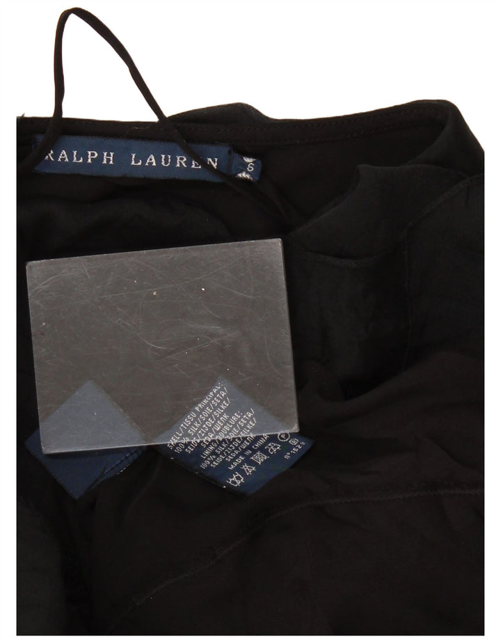 RALPH LAUREN Dame asymmetrisk nederdel US 6 Medium W28 Sort Silke