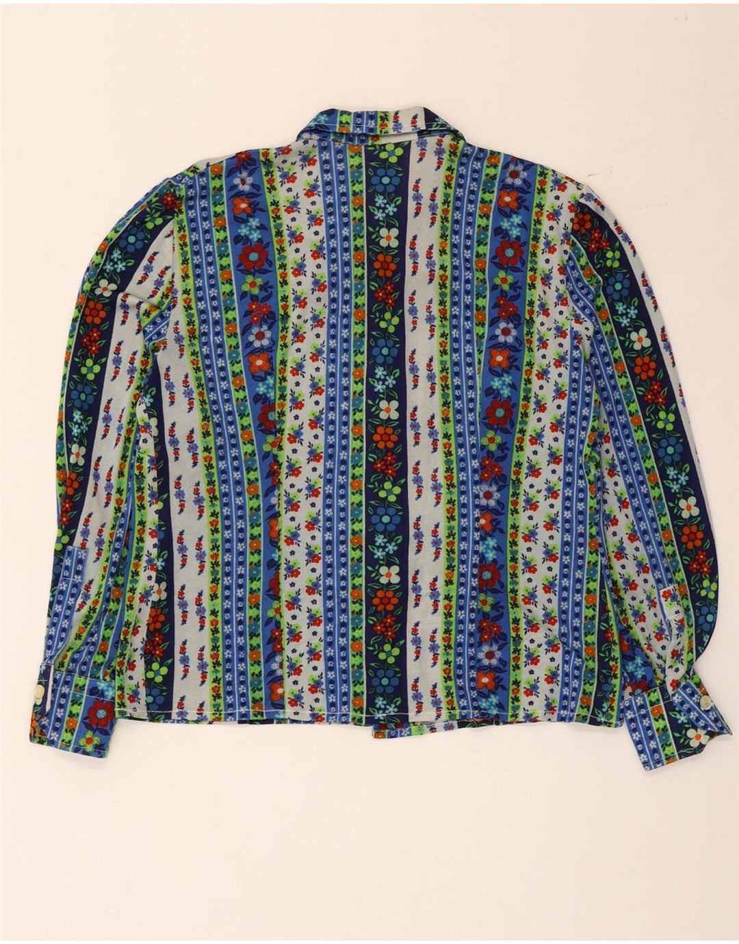 Vintage dameskjorte bluse UK 16 Stor flerfarvet blomster