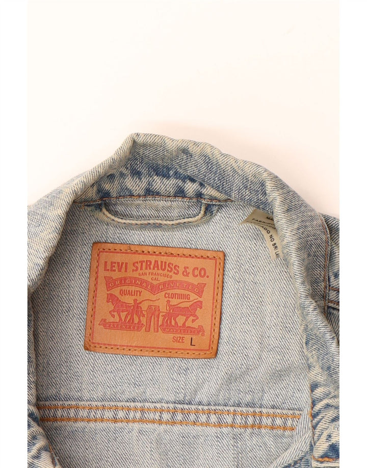 LEVI'S Womens Denim Jacket UK 16 Large Blue Cotton