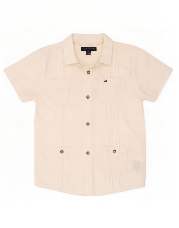 Tommy Hilfiger drenge kortærmet skjorte 3-4 år hvid bomuld