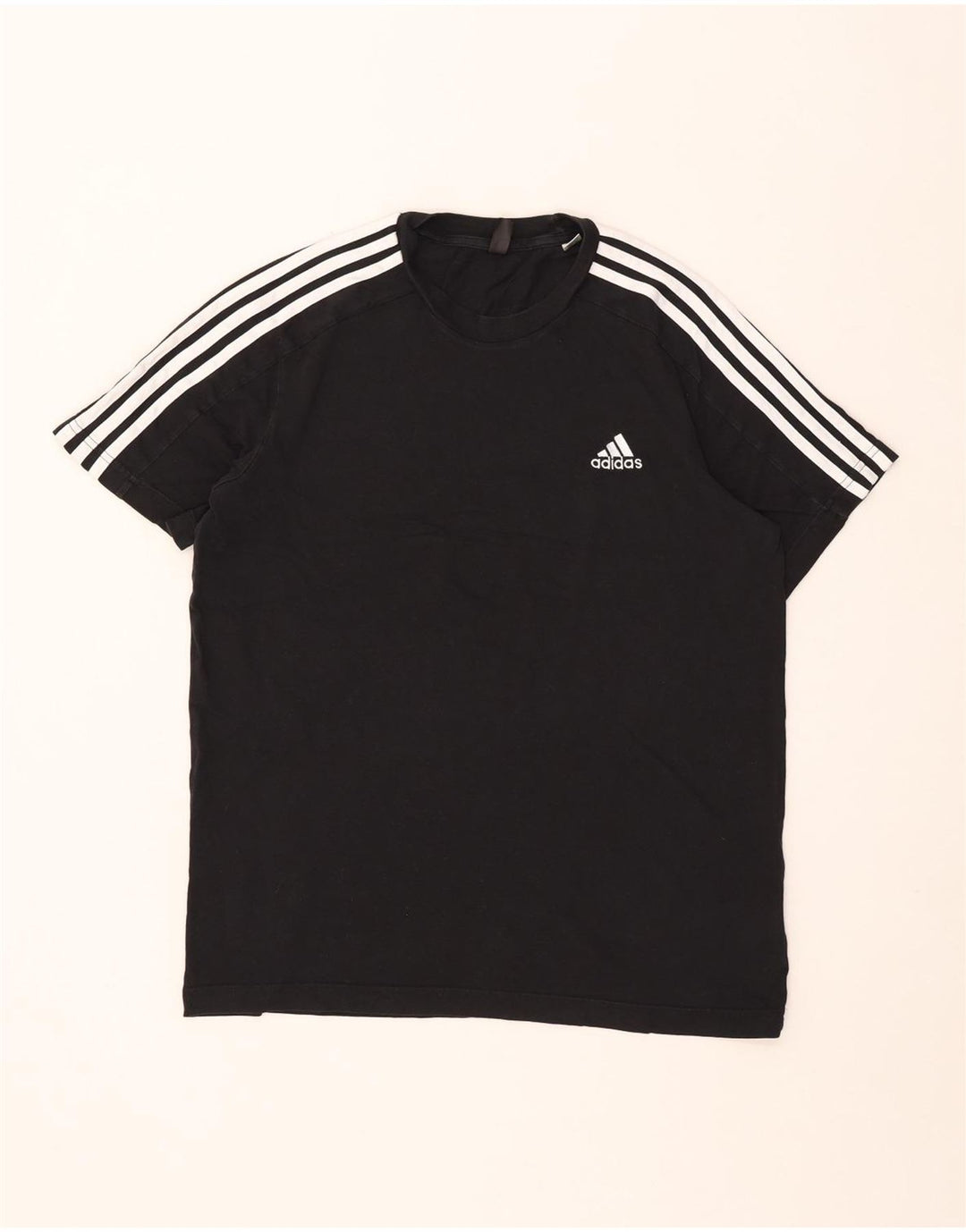 Adidas Herre T-Shirt Top Medium Sort Bomuld
