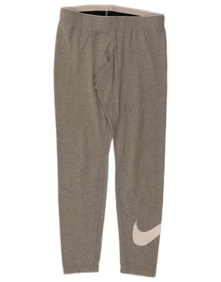 Nike Dame Grafiske Leggings UK 12 Medium Grey Bomuld