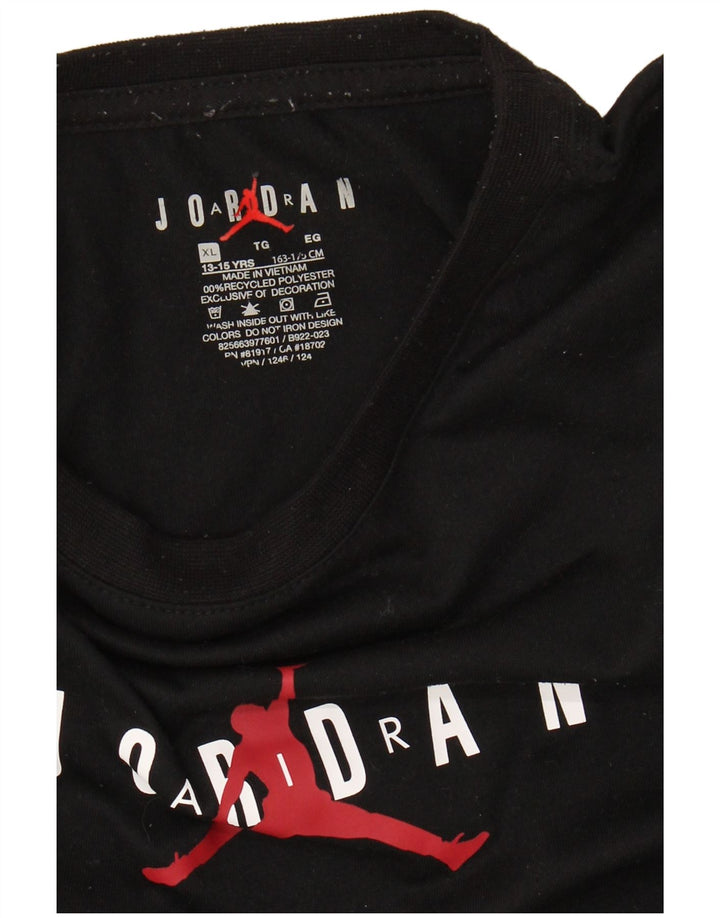 JORDAN Drenge Grafisk T-Shirt Top 13-14 år XL Sort Polyester